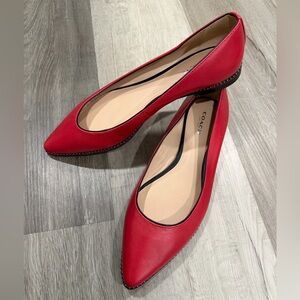 Coach Red Pointed Toe Flats elegant Size 8 
Like New